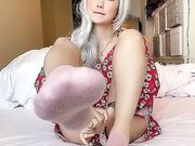 Asian Girl's Beautiful Smelly Socks Feet