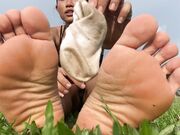 Asian Girl's Smelly & Sweaty White Socks And Barefeet