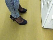 Office nylon feet-Wear after 8h pumps,footprint carpet