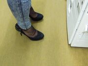 Office nylon feet-Wear after 8h pumps,footprint carpet