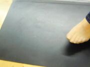 Office nylon feet-Moist sweaty footprints