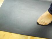 Office nylon feet-Moist sweaty footprints