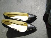 Office nylon feet-My pumps and sweaty nylon feet