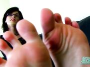 Hot girl nylon feet tease