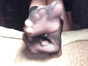 Sexy fishnet feet