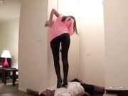 Crystal black boots trampling