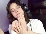 Gamer Girl's Beautiful White Socks & BareFeet