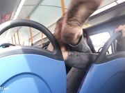 Cum dirty feet on bus