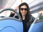 Cum dirty feet on bus