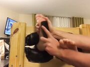 Megan tickle tortured oiled bare feet