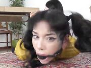 2 Beauties Hogtied Lesbian Nylon Foot Worship