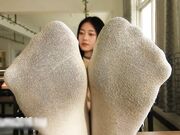 Asian babe socks feet soles bare pov soft toes