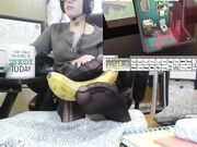 Gamer Girl's Black Tired Pantyhose Feet