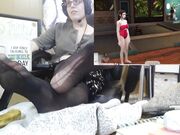 Gamer Girl's Black Tired Pantyhose Feet