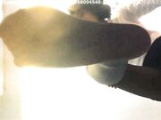 Under The Asian Girl's Nyloned Feet