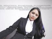 Asian Boss Woman Stinky Nylon Feet