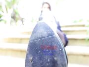 Asian Woman's Nylon Foot Slave Pov