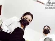 Two Asian Girl's Beautiful Black Nyloned Feet