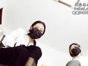 Two Asian Girl's Beautiful Black Nyloned Feet