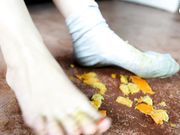 Czech Soles - Sofia in fruit-crushing spree in her worn socks