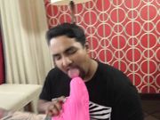 Tattooed Goddess Jenevieve Hexxx makes a guy lick the bottoms of her pink sneakers