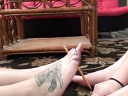 Sweet Southern Feet - Emma and Chloe compare feet and toe fight