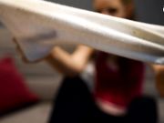 Czech Soles - Eliska showing her sweaty sneakers, socks and feet