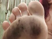 Stunning Nude Redhead Filthy Soles