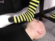 Megan socks on chair worship