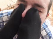 Redhead girl stockings sweaty smelling