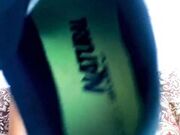 Phenomenal blonde babe gives a virtual footjob in her very first fetish JOI session