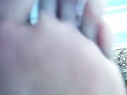 Phenomenal blonde babe gives a virtual footjob in her very first fetish JOI session