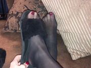 Late Night Pantyhose Foot Tease