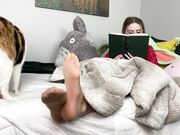 nylon tease while reading