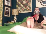 Scarlett bound gagged tickled bare feet