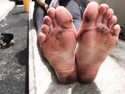 Stinky feet in public