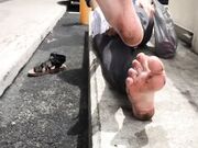 Stinky feet in public