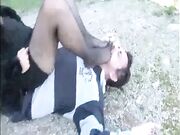 Ballerina and stockings worship