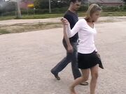 Amateur dirty foot cleaning