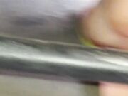 Candid flip flops feet at public bus