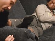 Afroamerican domme get worship stinky socks