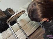 Slave girl sniff mistress smelly white socks 1