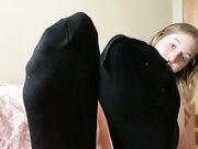 M4rygr4ce soles in black nylon socks