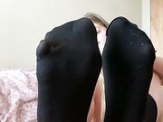 M4rygr4ce soles in black nylon socks