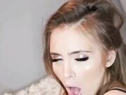 Blonde woman self worship her cute feet