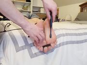 Beautiful schoolgirl toetied tickling