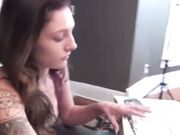 Sexy student girl get worship by college professor