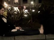 Street foot sniffing