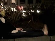 Street foot sniffing