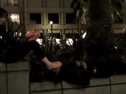 Street feet sniffing